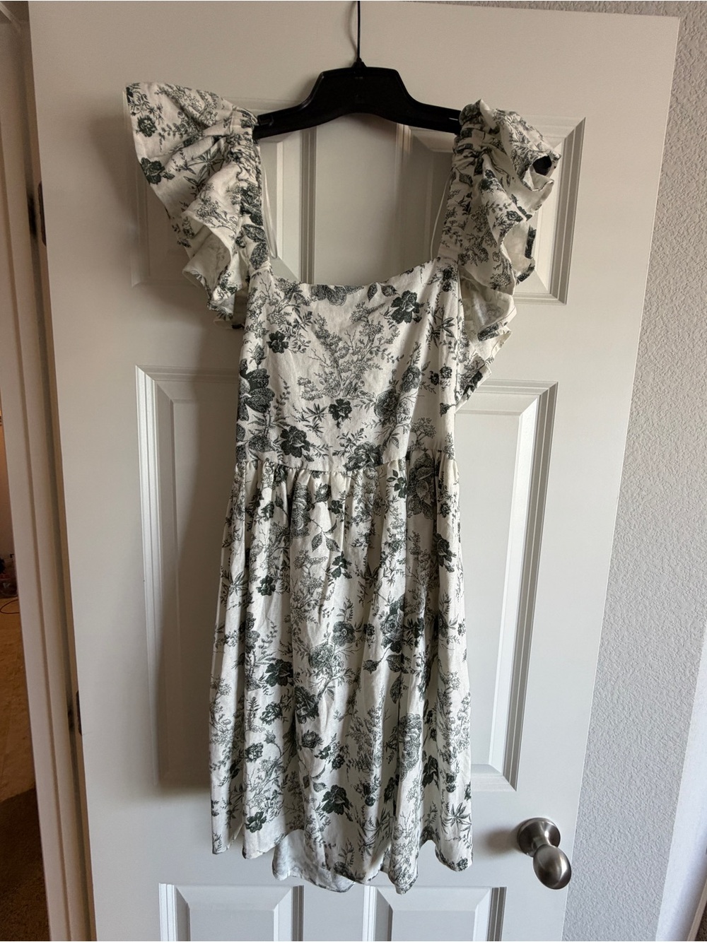 White and Green Floral Dress